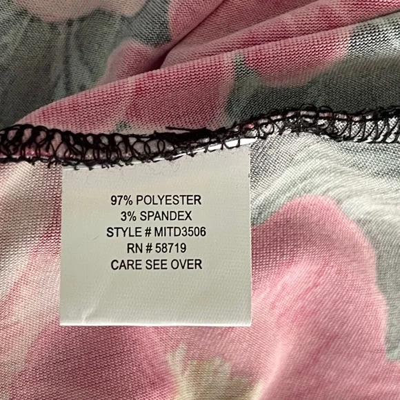 NY Collection Women’s Black Floral Dress Size Large - Picture 6 of 7